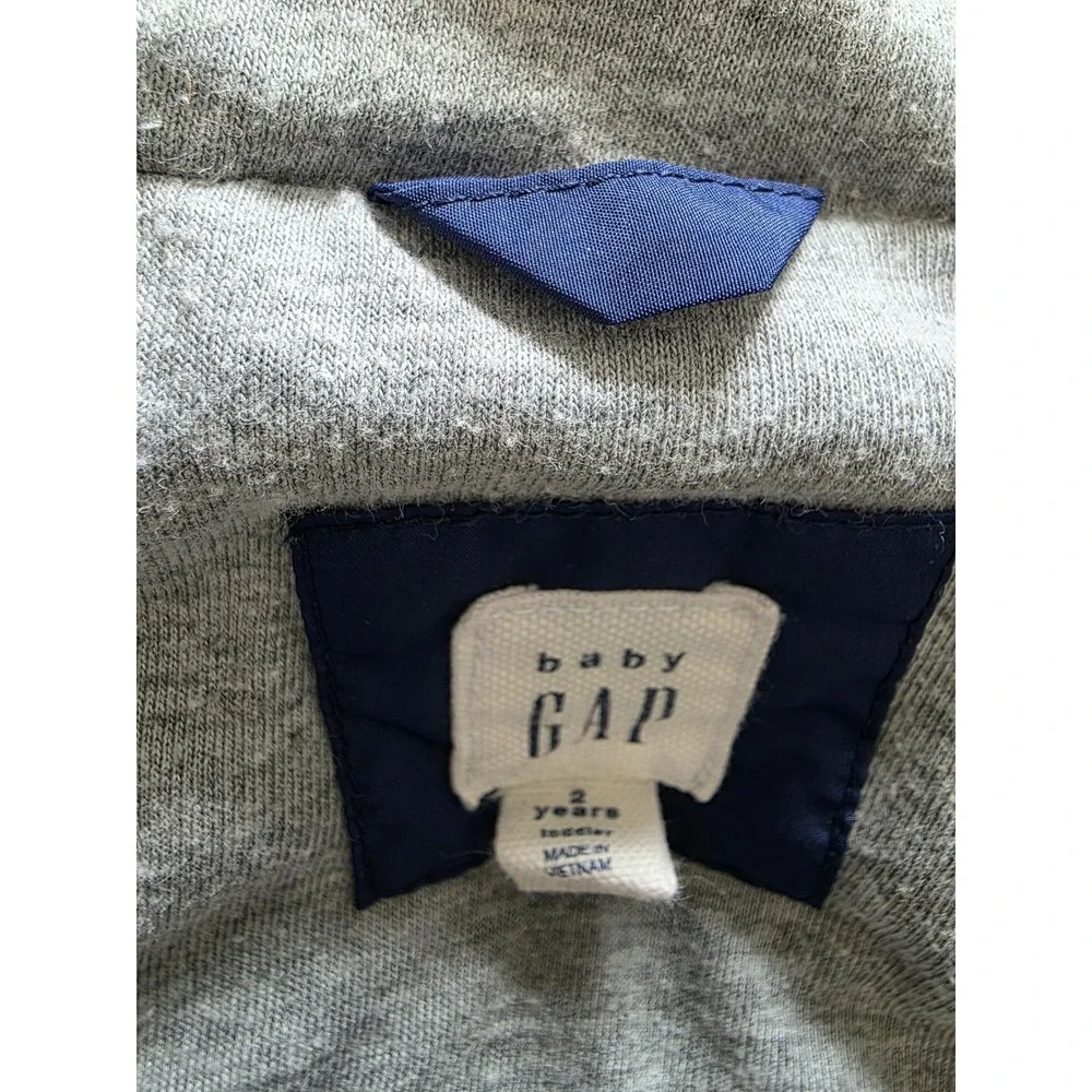Baby Gap‎ Toddler Navy Blue Hooded Windbreaker Jacket Jersey Lined Size 2 Years